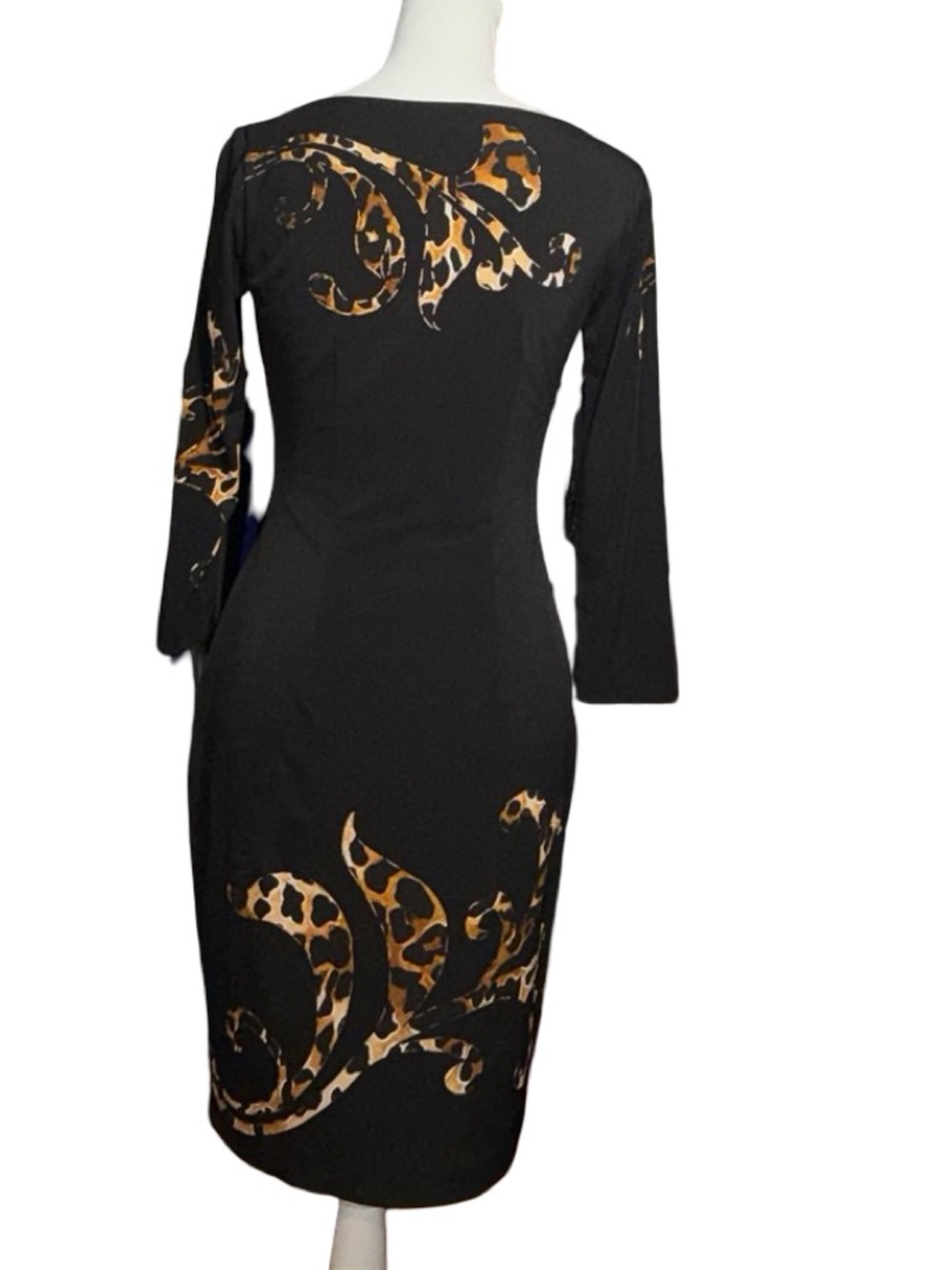 Caché Leopard Print Scroll Bodycon Sheath Dress – 0 - Picture 9 of 15
